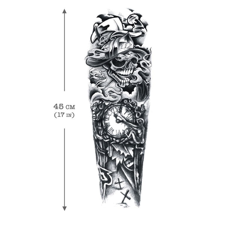 Graphic Death and Skulls tattoo sleeve - Best Tattoo Ideas Gallery