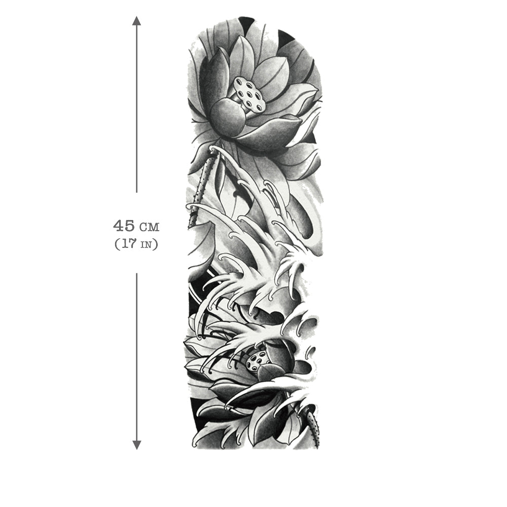 Unalome Lotus Temporary Tattoo - Set of 3 – Tatteco