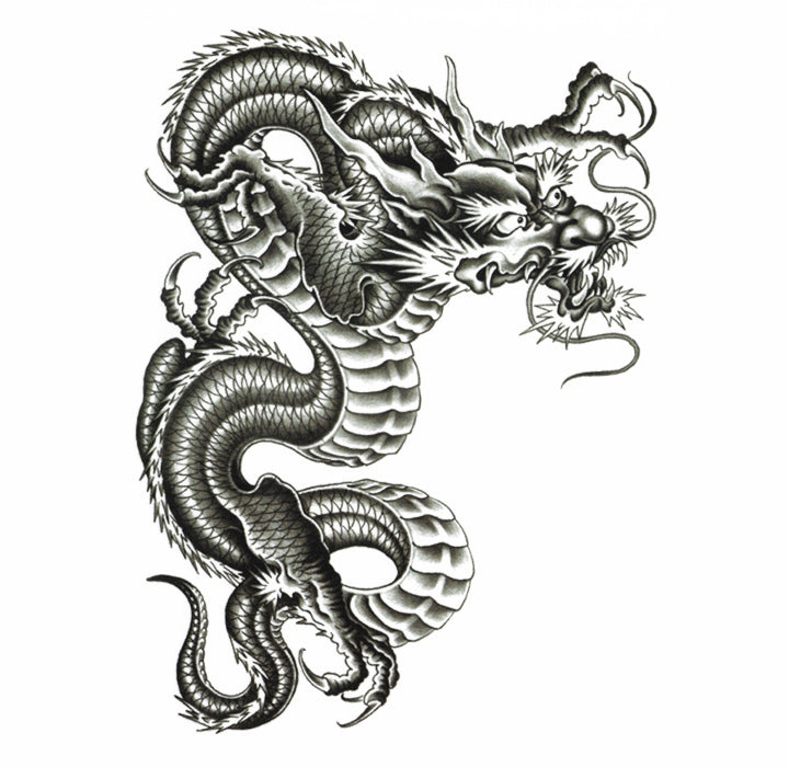 Large Oriental Dragon Temporary Tattoo – TattooIcon