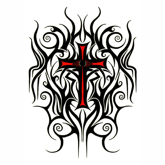 tribal cross tattoo outline