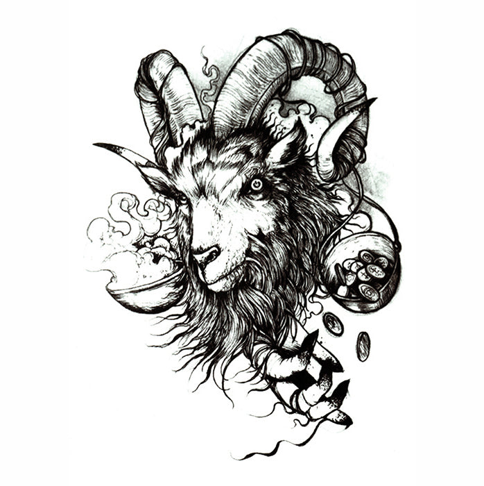 Goat tattoo design (chest piece) by munlyne on DeviantArt