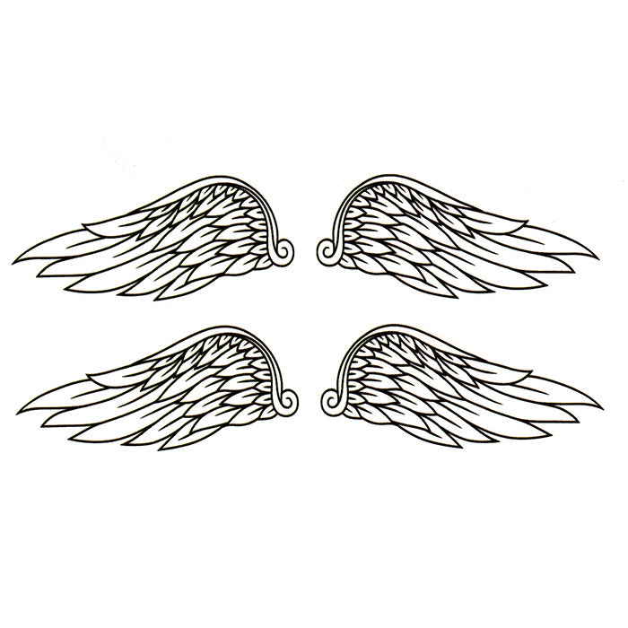 angel wing outline tattoos