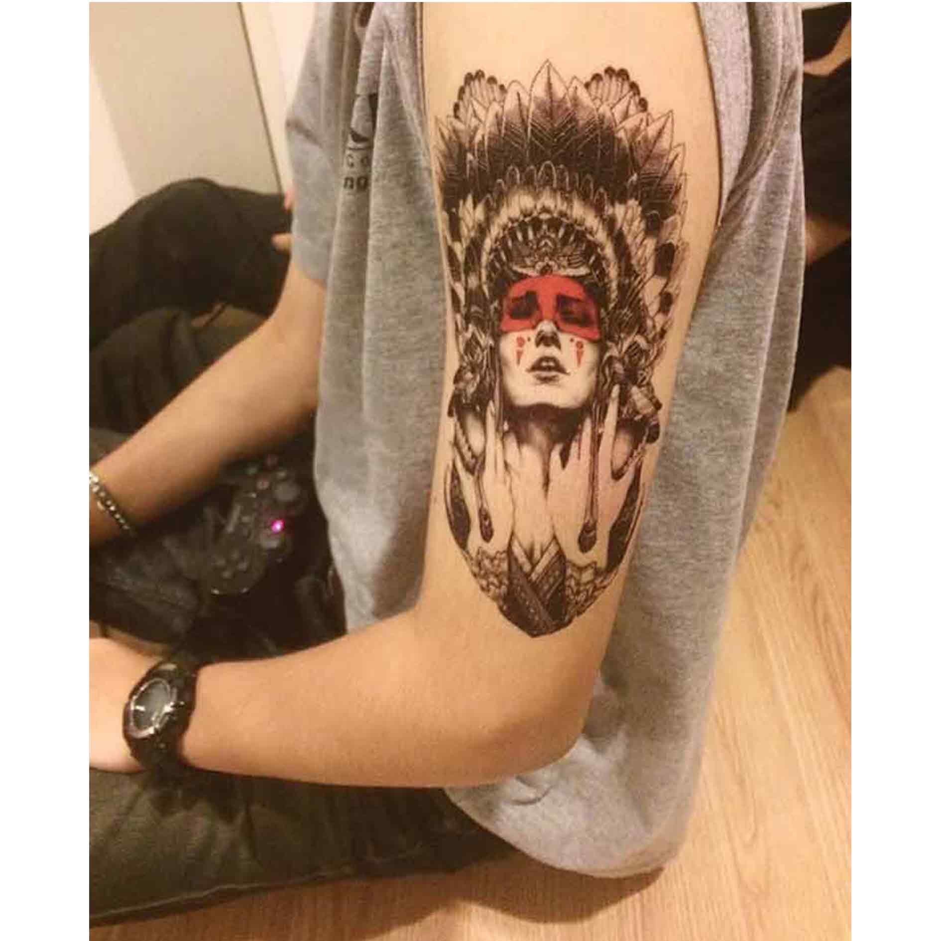 Sexy American Indian Girl - ArtWear Tattoo